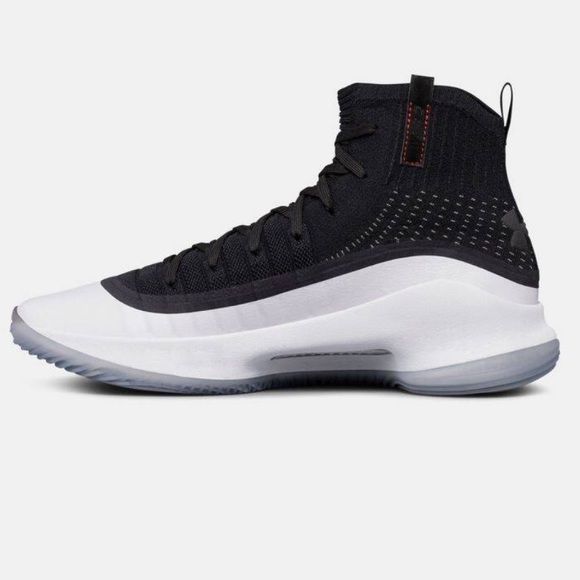 New Curry 4 Basketball Sneakers Black White - Picture 4 of 7